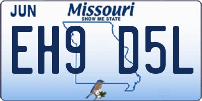 MO license plate EH9D5L