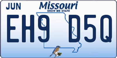 MO license plate EH9D5Q