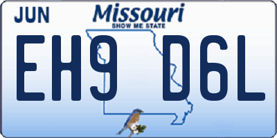 MO license plate EH9D6L