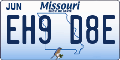 MO license plate EH9D8E
