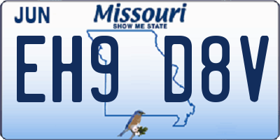 MO license plate EH9D8V