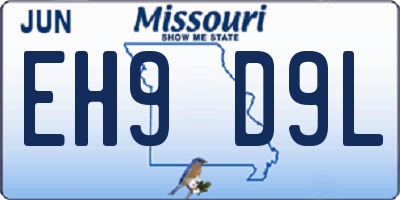 MO license plate EH9D9L