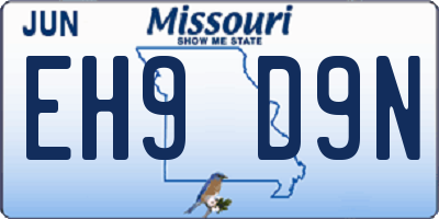 MO license plate EH9D9N
