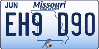 MO license plate EH9D9O