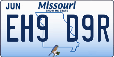 MO license plate EH9D9R