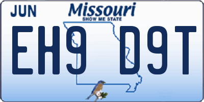 MO license plate EH9D9T