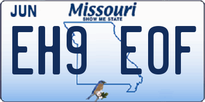 MO license plate EH9E0F