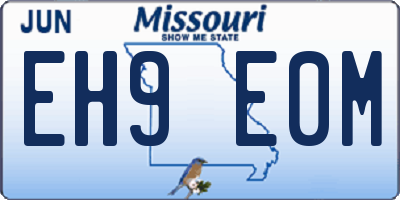 MO license plate EH9E0M