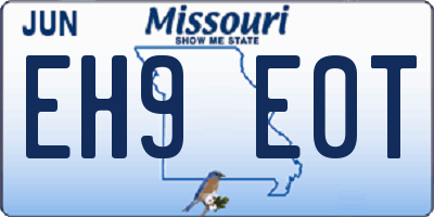 MO license plate EH9E0T