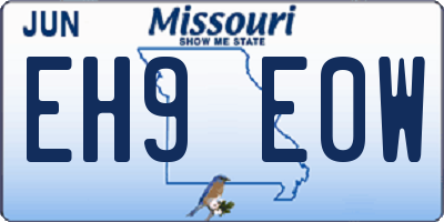 MO license plate EH9E0W