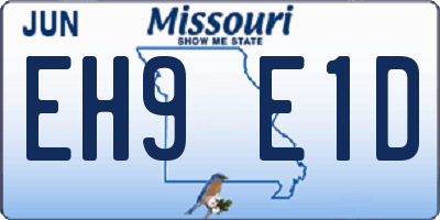 MO license plate EH9E1D