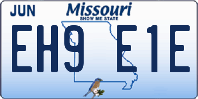MO license plate EH9E1E