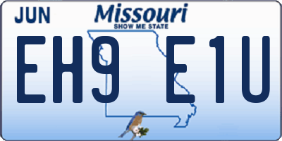 MO license plate EH9E1U