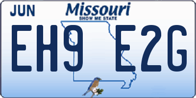 MO license plate EH9E2G