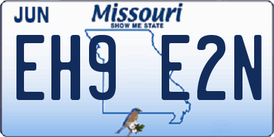 MO license plate EH9E2N