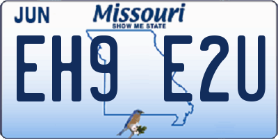 MO license plate EH9E2U