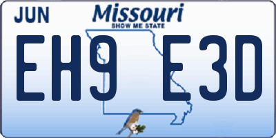 MO license plate EH9E3D