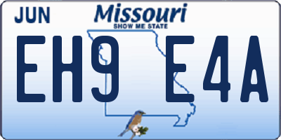 MO license plate EH9E4A
