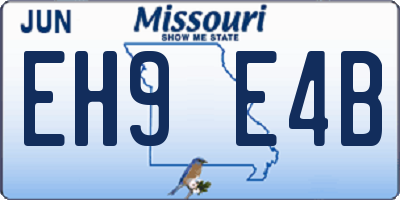 MO license plate EH9E4B