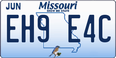 MO license plate EH9E4C