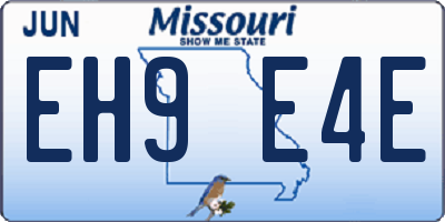MO license plate EH9E4E