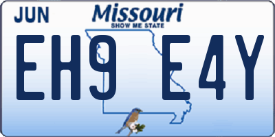 MO license plate EH9E4Y