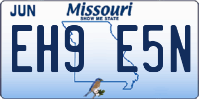 MO license plate EH9E5N