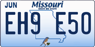 MO license plate EH9E5O