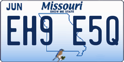 MO license plate EH9E5Q