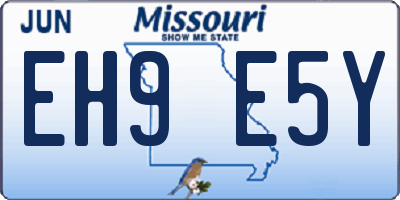 MO license plate EH9E5Y