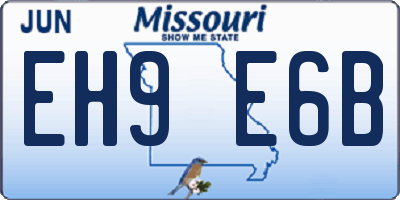 MO license plate EH9E6B