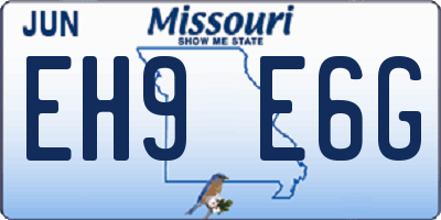 MO license plate EH9E6G