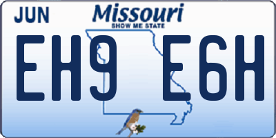 MO license plate EH9E6H