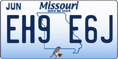 MO license plate EH9E6J
