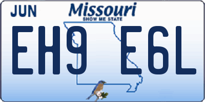 MO license plate EH9E6L
