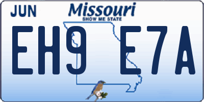 MO license plate EH9E7A