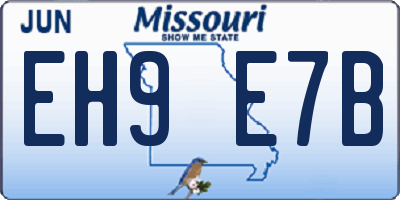 MO license plate EH9E7B