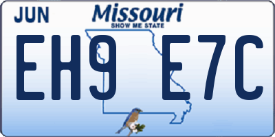 MO license plate EH9E7C