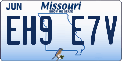 MO license plate EH9E7V