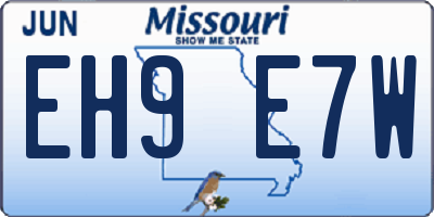 MO license plate EH9E7W