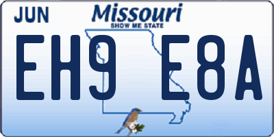 MO license plate EH9E8A