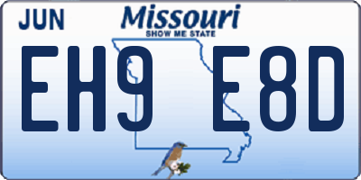 MO license plate EH9E8D