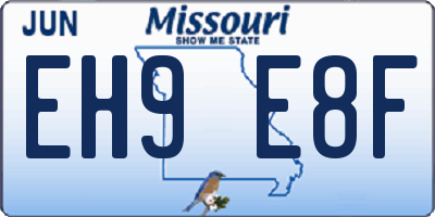 MO license plate EH9E8F