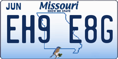 MO license plate EH9E8G