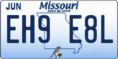 MO license plate EH9E8L