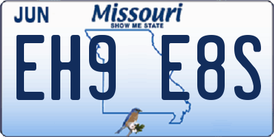 MO license plate EH9E8S