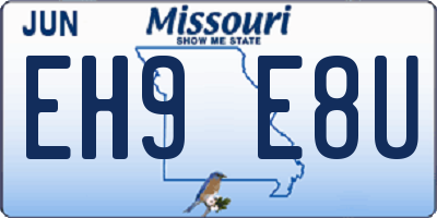 MO license plate EH9E8U
