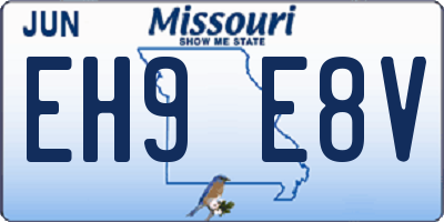 MO license plate EH9E8V