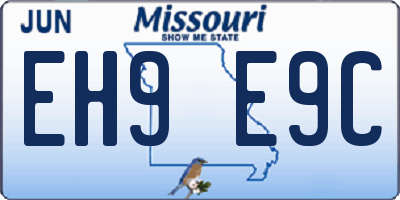 MO license plate EH9E9C