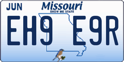 MO license plate EH9E9R